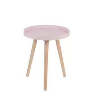 Pink MDF & Natural Pine Wood Round Table K/D