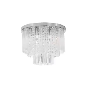 Columbus 6 Light Ceiling Light Chrome Metal Glass, K9 Crystal LED G9 - Merano