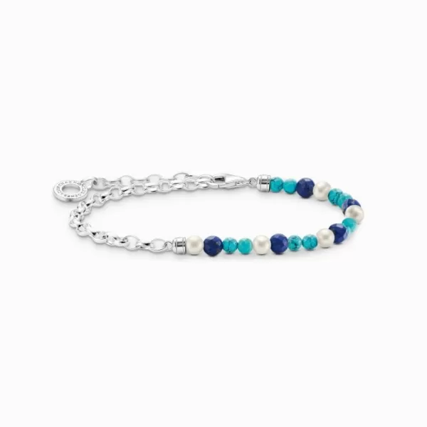 Charm Club Blue Stones And Pearls Bracelet A2100-056-7