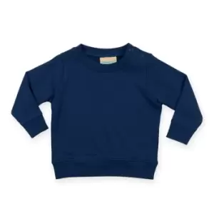 Larkwood Baby Unisex Crew Neck Sweatshirt With Shoulder Poppers (3/4 years) (Navy)