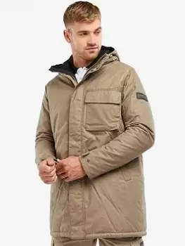 Barbour International Keelman Hooded Wax Jacket - Beige, Green, Size S, Men