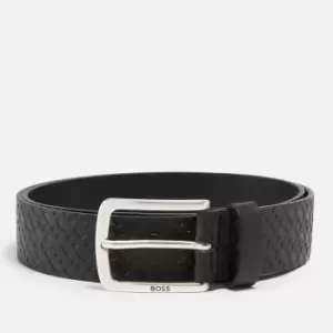 Boss Logo Embossed Leather Belt