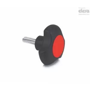 ELESA Lobe knob-VTT.50-C-p-M10x30-C6 Red