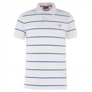 Gant Gant Stripe Short Sleeve Polo Shirt - Eggshell 113