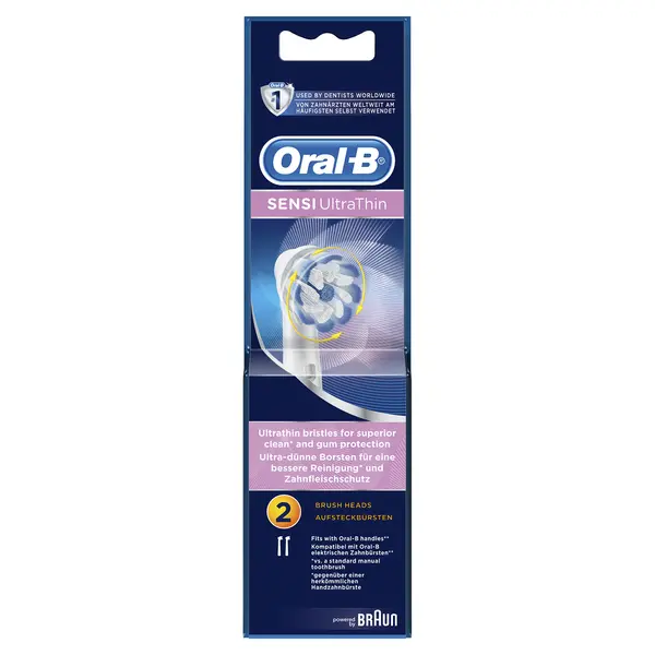 Oral B Sensi Ultra Thin Electric Toothbrush Replacement Heads 2Pcs