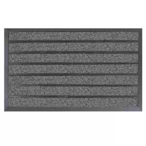 JVL Dirt Stopper Pro Rectangular Scraper 45 x 75cm Entrance Door Mat - Grey