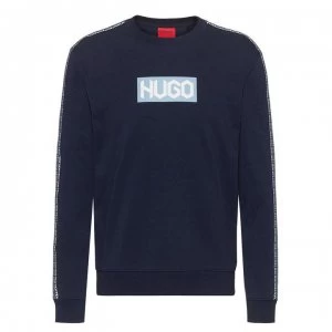 Hugo Boss Debeshi Tape Logo Sweatshirt Navy Size M Men