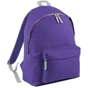 Bagbase Junior Fashion Backpack / Rucksack (14 Litres) (Pack of 2) (One Size) (Purple/Light Grey) - Purple/Light Grey