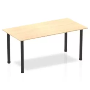 Impulse 1600mm Straight Table Maple Top Black Post Leg