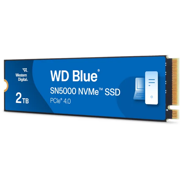 WD Blue 2TB SN5000 M.2 2280 PCIe Gen 4 NVMe SSD - 5150MB/s Read, 4850MB/s Write - WDBS3F0020BNC-WRSN