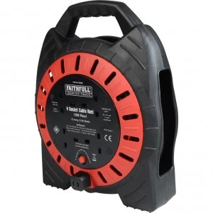 Faithfull Semi Enclosed Cable Reel 240V 10m