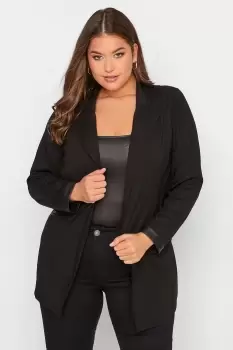 Faux Leather Detail Blazer