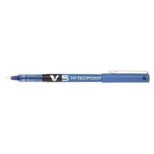 Pilot V5 Rollerball Pen 0.5mm Needle Tip 0.3mm Line Blue Pack of 12 Pens