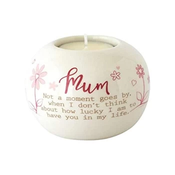 Said with sentiment Ceramic Tealight Candle Holder - Mum