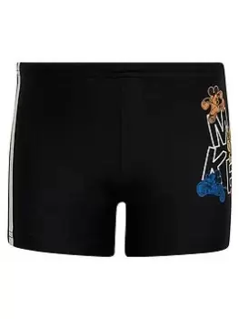 adidas Younger Boys Disney Boxer Swim Shorts - Black, Size 5-6 Years