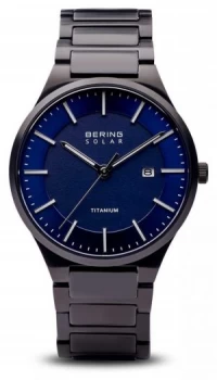 Bering Mens Solar Titanium Black Strap 15239-727 Watch