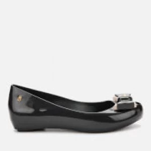 Vivienne Westwood for Melissa Womens Ultragirl Bow Orb Ballet Flats - Black Contrast - UK 4