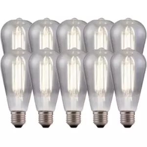 Harperliving - Harper Living 8 Watts ST64 E27 LED Bulb Smoked Cool White Dimmable, Pack of 10