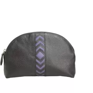 Womens/Ladies Becky Chevron Detail Make Up Bag (One size) (Purple) - Eastern Counties Leather