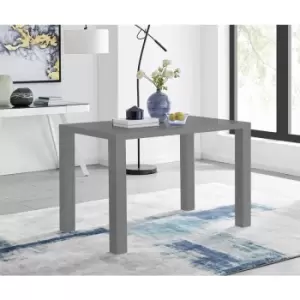 Furniturebox Pivero Rectangular 4 Seater Grey High Gloss Dining Table for Simple Elegant Minimalist Style Dining Room