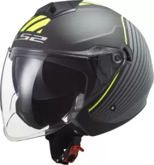 LS2 OF573 Twister Luna Jet Helmet, black-silver, Size L, black-silver, Size L