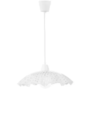 CASHMERE Wire Frame Pendant Ceiling Light White 42x30cm