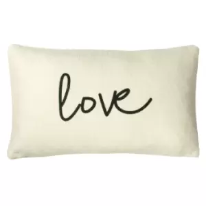 Shearling Love Cushion Natural, Natural / 30 x 50cm / Polyester Filled