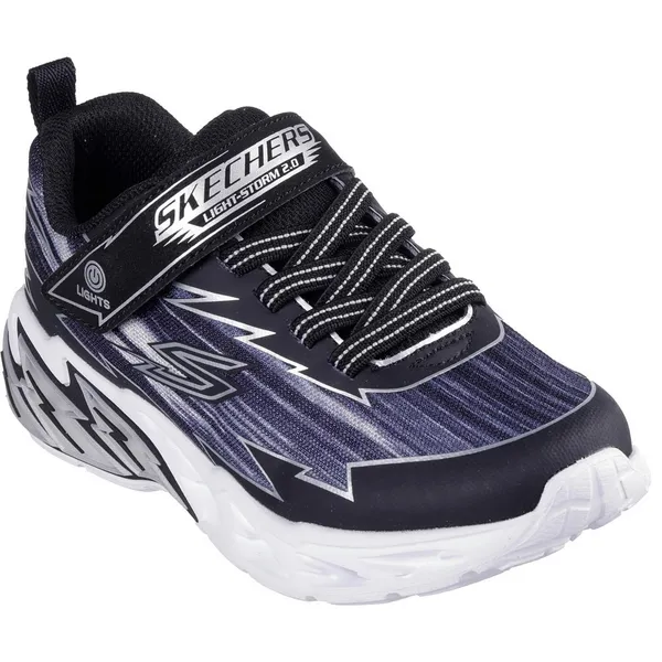 Skechers Boys Light Storm 2.0 - Bolt-Brights Trainers UK Size 2 (EU 35) Black Grey SKE2375-BKGY-2