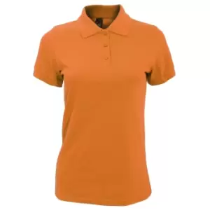 SOLs Womens/Ladies Prime Pique Polo Shirt (XXL) (Orange)