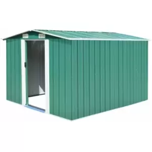 vidaXL Garden Shed Metal 257x298x178cm Green - Green