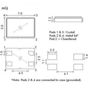 Quartz crystal EuroQuartz QUARZ SMD 5X7 SMD 4 14.31818 MHz