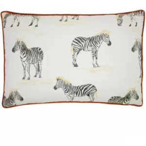 Furn Jukani Zebra Jacquard Piped Edge Cushion Cover, Rust, 40 x 60 Cm