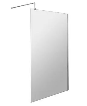 Nuie 1200mm Wetroom Screen & Support Bar - Chrome