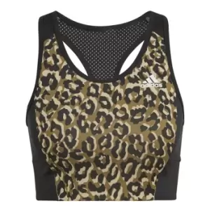 adidas Designed 2 Move Leopard Print Bra Top Wo - Brown