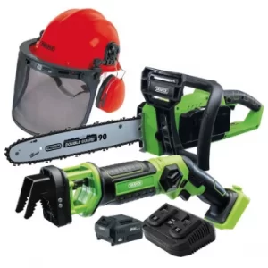 Draper 99763 D20 Cordless Garden Saw Kit with Forestry Helmet