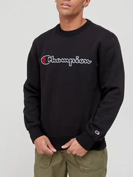 Champion Crew Neck Sweatshirt - Black Size M Men