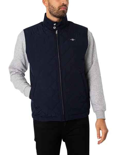 Gant Quilted Windcheater Gilet Evening Blue XL