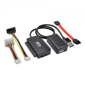 Tripp Lite USB 3.0 SuperSpeed to SATA/IDE Adapter with Built-In USB Cable 2.5 in. 3.5 in. and 5.25 in. Hard Drives