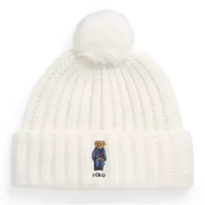 Polo Ralph Lauren Embroidered Bear Beanie - Cream