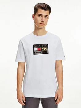 Tommy Hilfiger Icon Earth Badge T-Shirt - White, Size XL, Men