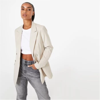 Jack Wills Double Breasted Longline Blazer - Cream