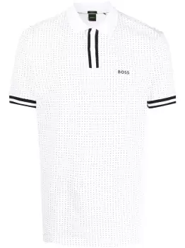 BOSS Dot-print Polo Shirt White