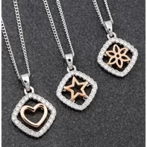 Polished Two Tone Shape Square Necklace