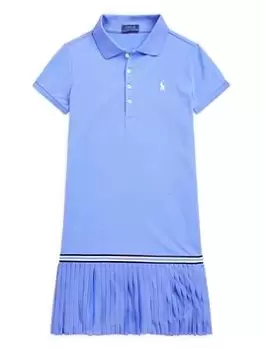 Ralph Lauren Girls Polo Shirt Pleat Hem Dress - Harbor Island Blue Size 6 Years, Women