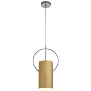 Single Ceiling Pendant, 1 x E27, Gold, Polished Chrome - Luminosa Lighting