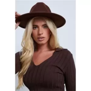 I Saw It First Chocolate Fedora Hat - Brown