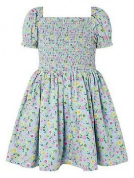 Monsoon Girls Hester Ditsy Dress - Blue