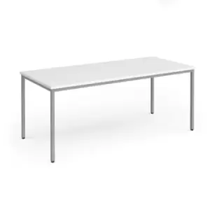 Flexi 25 rectangular table with silver frame 1800mm x 800mm - white