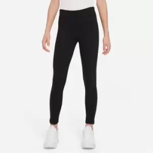 Nike Air Essential Big Kids (Girls') Mid-Rise Leggings - Black