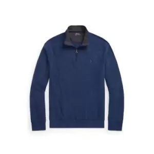 Polo Ralph Lauren Double Jersey Half Zip Top - Blue